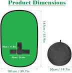Green Screen Backdrop, 58in Portable Green Screen Chair with Stand Double Sided Foldable Green Background, alternate view 2