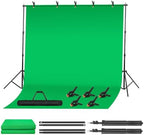 Green Screen Backdrop Kit 10x6.5ft, Chromakey Greenscreen Stand in 10x6.5ft