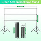 Green Screen Backdrop Kit 10x6.5ft, Chromakey Greenscreen Stand in 10x6.5ft, alternate view 2