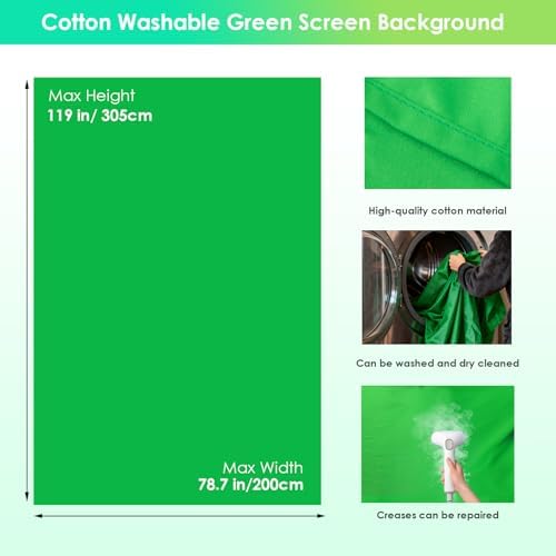 Green Screen Backdrop Kit 10x6.5ft, Chromakey Greenscreen Stand in 10x6.5ft, alternate view 3