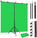 Green Screen Backdrop Kit 5x6.5ft, Chromakey Greenscreen Stand in 5 x 6.5 ft in Green