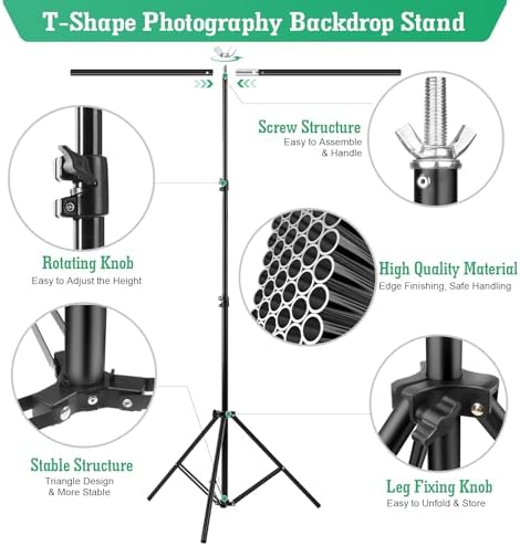 Green Screen Backdrop Kit 5x6.5ft, Chromakey Greenscreen Stand in 5 x 6.5 ft in Green, alternate view 2