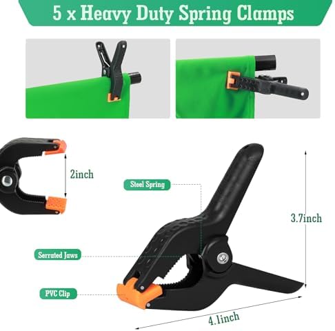 Green Screen Backdrop Kit 5x6.5ft, Chromakey Greenscreen Stand in 5 x 6.5 ft in Green, alternate view 5