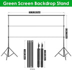 Green Screen Backdrop Kit, 6.5 x 10 Ft Portable Greenscreen Background with Stand, 5 Clamps & Carrying Bag for, alternate