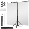Green Screen Backdrop Kit, Portable Greenscreen Background with T-Shaped Stand, 5 Clamps & Carrying Bag for