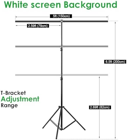 Green Screen Backdrop Kit, Portable Greenscreen Background with T-Shaped Stand, 5 Clamps & Carrying Bag for, alternate view 2