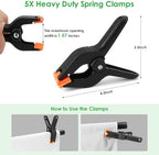 Green Screen Backdrop Kit, Portable Greenscreen Background with T-Shaped Stand, 5 Clamps & Carrying Bag for, alternate view 5