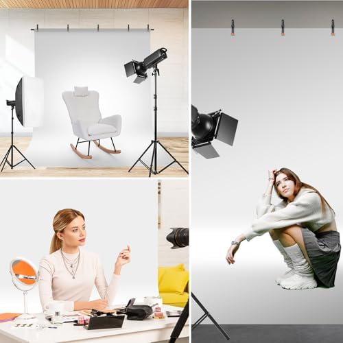 Green Screen Backdrop Kit, Portable Greenscreen Background with T-Shaped Stand, 5 Clamps & Carrying Bag for, alternate view 6