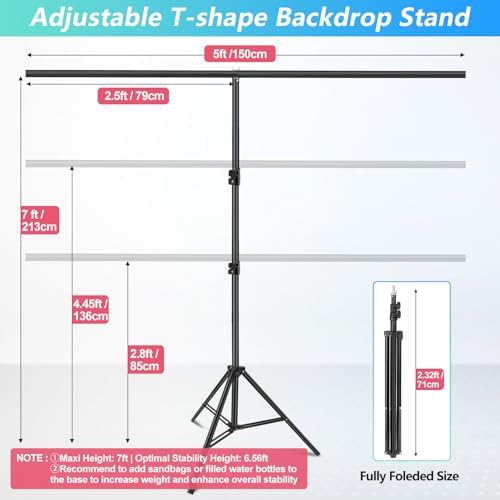Green Screen Backdrop Kit with Stand, 5X6.5ft Portable Green Screen Backdrop with Stand kit, GreenScreen, alternate view 3