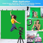 Green Screen Backdrop Kit with Stand, 5X6.5ft Portable Green Screen Backdrop with Stand kit, GreenScreen, alternate view 4