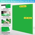 Green Screen Backdrop Kit with Stand, 5X6.5ft Portable Green Screen Backdrop with Stand kit, GreenScreen, alternate view 6