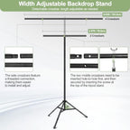 Green Screen Backdrop Kit with Stand for Streaming, 5x7ft Photo Greenscreen Background with Portable T-Shape, alternate view