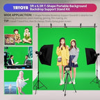 Green Screen Backdrop Stand Kit, 5x6.5FT Portable Greenscreen in 5x6.5FT, alternate view 5