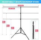 Green Screen Backdrop with Stand for Streaming, 6.5X 10ft (WxH) Protable Green Screen with 6.3 x 6.5 ft Stand, alternate view