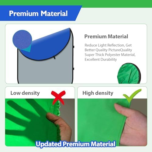 Green Screen Chromakey Backdrop with Stand, Portable 59 * 39inch Blue&Green Screen 2 in 1 Pop Up Collapsible, alternate view