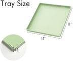 Green Square Tray 11 Inch - 3 Pack Hard Plastic Organizer Tray in 10.2"L x 5.5"W x 1.1"H in Green, alternate view 3