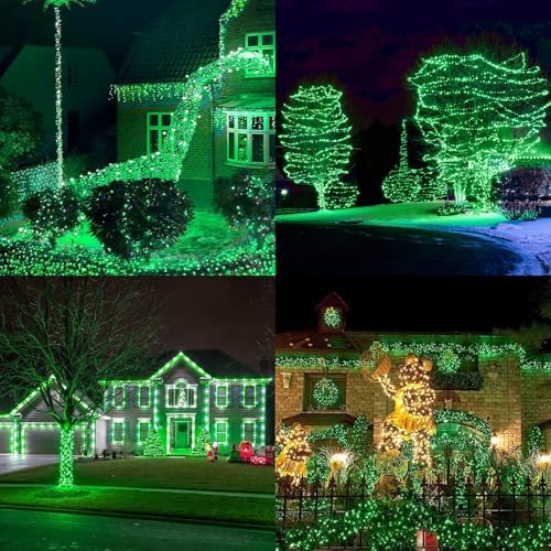 Green St Patricks Day Lights, 32.5FT 100LED Twinkle Christmas String Lights with 16 Lighting Modes, Waterproof, alternate