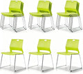 Green Stackable Chairs 12 Pack, Colorful Plastic Chair for Dining in Green