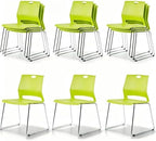 Green Stackable Chairs 12 Pack, Colorful Plastic Chair for Dining in Green