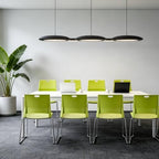 Green Stackable Chairs Set of 4, Colorful Plastic Chair for Dining, alternate view 5