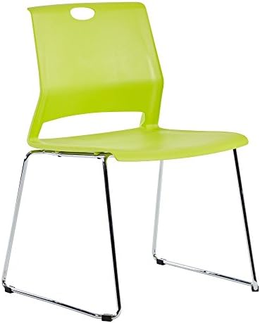 Green Stackable Chairs Set of 4, Colorful Plastic Chair for Dining, alternate view 7