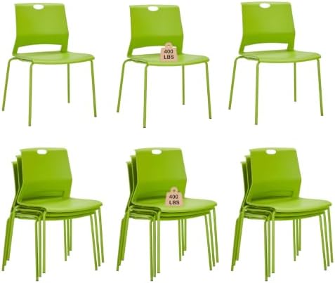 Green Stacking Conference Guest Chairs Set of 12, stackable Breakroom