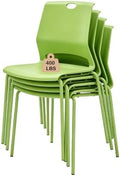 Green Stacking Conference Guest Chairs Set of 4, stackable Waiting Chairs