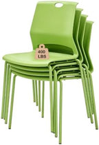 Green Stacking Conference Guest Chairs Set of 4, stackable Waiting Chairs