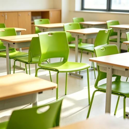 Green Stacking Conference Guest Chairs Set of 4, stackable Waiting Chairs, alternate view 6