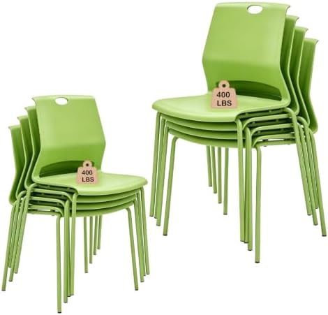 Green Stacking Conference Guest Chairs Set of 8, stackable Waiting Chairs
