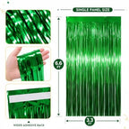 Green Tinsel Backdrop, 8 Pack 3.3 x 6.6 ft Foil Fringe Curtains in 3.3 x 6.6 ft, alternate view 2