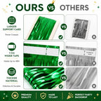 Green Tinsel Backdrop, 8 Pack 3.3 x 6.6 ft Foil Fringe Curtains in 3.3 x 6.6 ft, alternate view 3