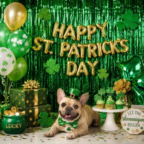 Green Tinsel Backdrop, 8 Pack 3.3 x 6.6 ft Foil Fringe Curtains in 3.3 x 6.6 ft, alternate view 5