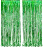 Green Tinsel Curtain Party Backdrop - 2 Packs