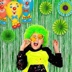 Green Tinsel Curtain Party Backdrop - 2 Packs, alternate view 5