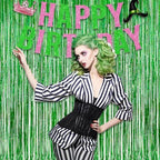 Green Tinsel Curtain Party Backdrop - 2 Packs, alternate view 6
