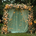 Green Tulle Backdrop Curtains with Lights 10x8ft Sheer Curtain Backdrop in 10x8ft, alternate view 5