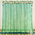 Green Tulle Backdrop Curtains with Lights String for Parites 10x10ft Sheer Backdrop Curtains Drapes for Birthday
