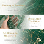 Green Wedding Arch Draping Fabric 1 Panel 28" x 20FT, Glitter Sheer Backdrop Drapes for Wedding Ceremony, alternate view 5