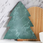 Green Xmas Tree Marble Cheese Board Charcuterie Cutting Tray Marble Serving Decorative for Decoration