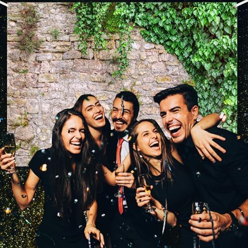 Greenery Brick Wall Backdrop 8x6 FT for Photoshoot Rustic Stone Wall Backdrops Spring Plant Rock Photography, alternate view