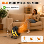 Greenhouse Heater, 1500W PTC Fast Heating with Overheat Protection in Yellow, alternate view 7