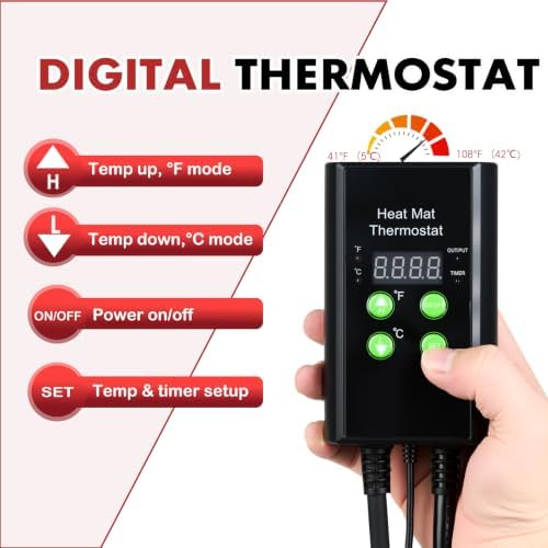 Greenhouse Heater with Thermostat, 1500W Patio Heater, Red in Red, alternate view 5