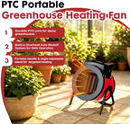 Greenhouse Heater with Thermostat, 1500W Patio Heater, Red in Red, alternate view 6