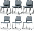Grey Plastic Stack Chair for Office Guests & Waiting Rooms, 12-Pack