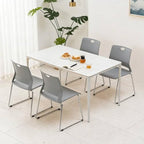 Grey Plastic Stack Chair for Office Guests & Waiting Rooms, 12-Pack, alternate view 2