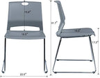 Grey Plastic Stack Chair for Office Guests & Waiting Rooms, 12-Pack, alternate view 3