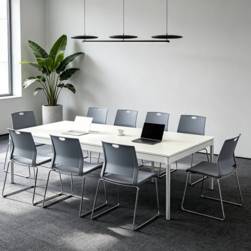 Grey Plastic Stack Chair for Office Guests & Waiting Rooms, 12-Pack, alternate view 5
