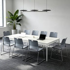 Grey Plastic Stack Chair for Office Guests & Waiting Rooms, 12-Pack, alternate view 5