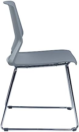 Grey Plastic Stack Chair for Office Guests & Waiting Rooms, 12-Pack, alternate view 6